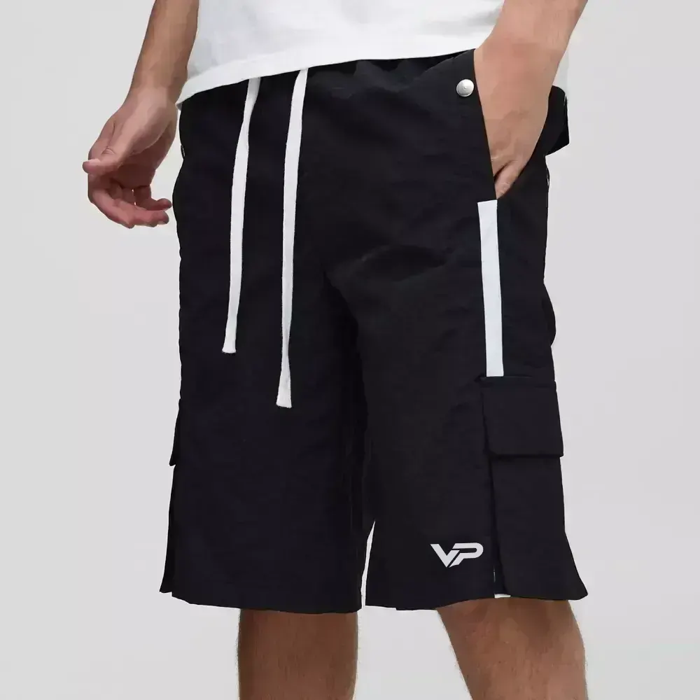 Plus Loose Fit Cargo Acid Wash Jersey Shorts