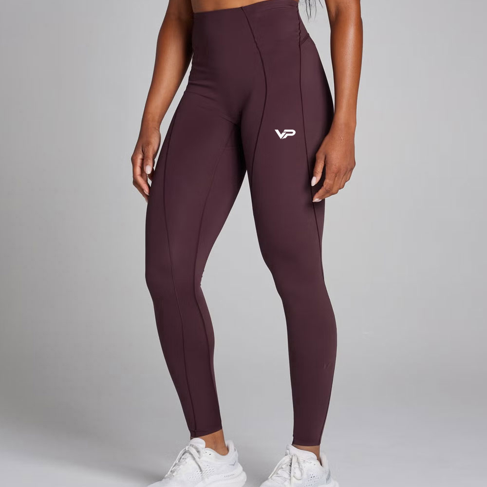 Contrast Texture Leggings - Black