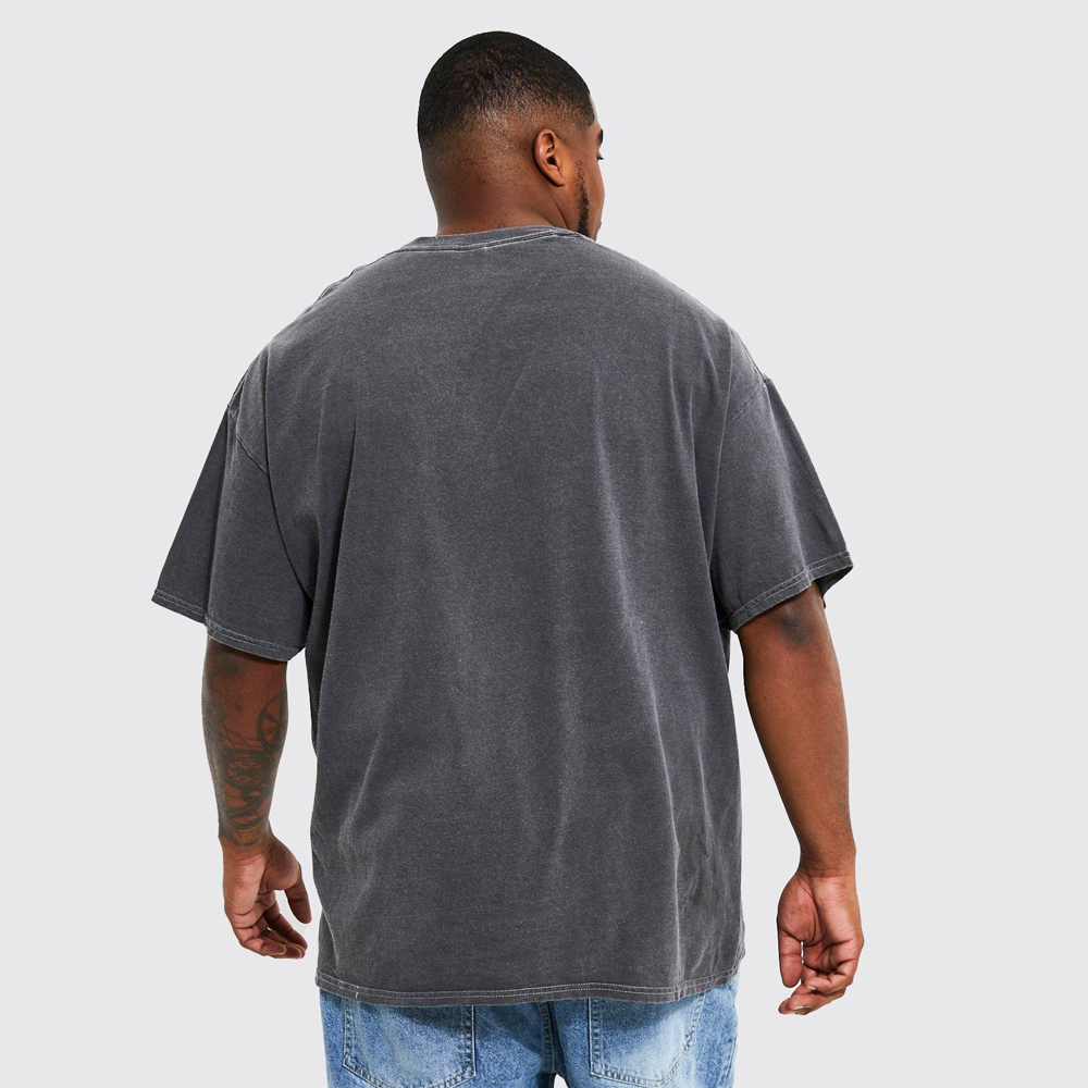 Oversized Extended Neck Over The Seam Gothic Back Print T-shirt - Image 2