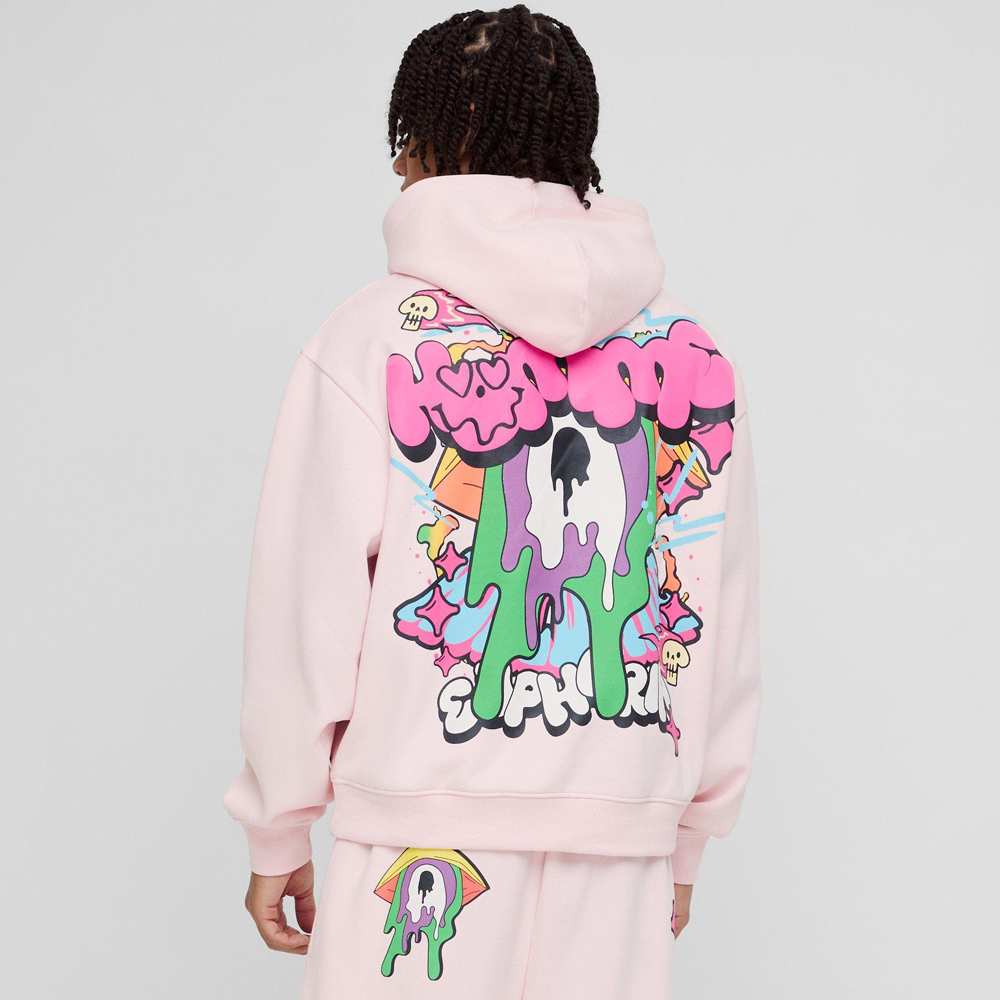 Boxy Fit Ombre Stripe Brushed Knit Cross Hoodie - Image 2