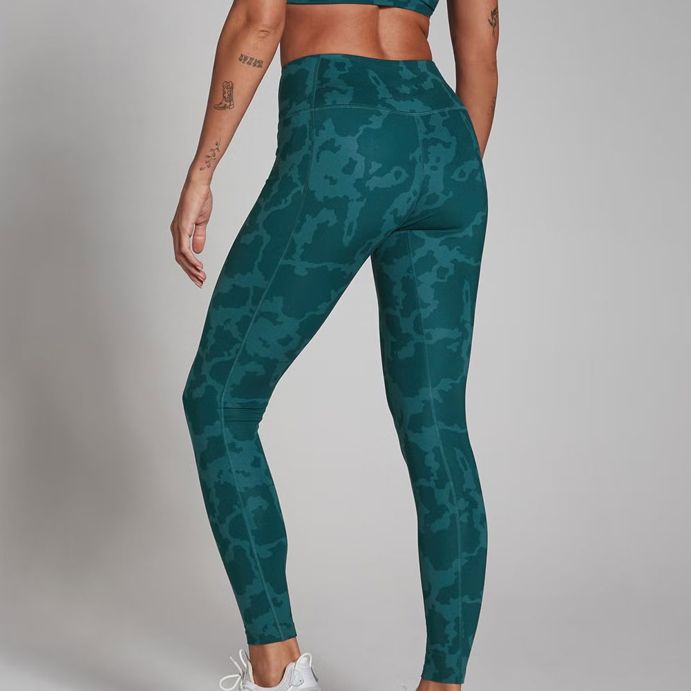 Contrast Texture Leggings - Espresso - Image 2