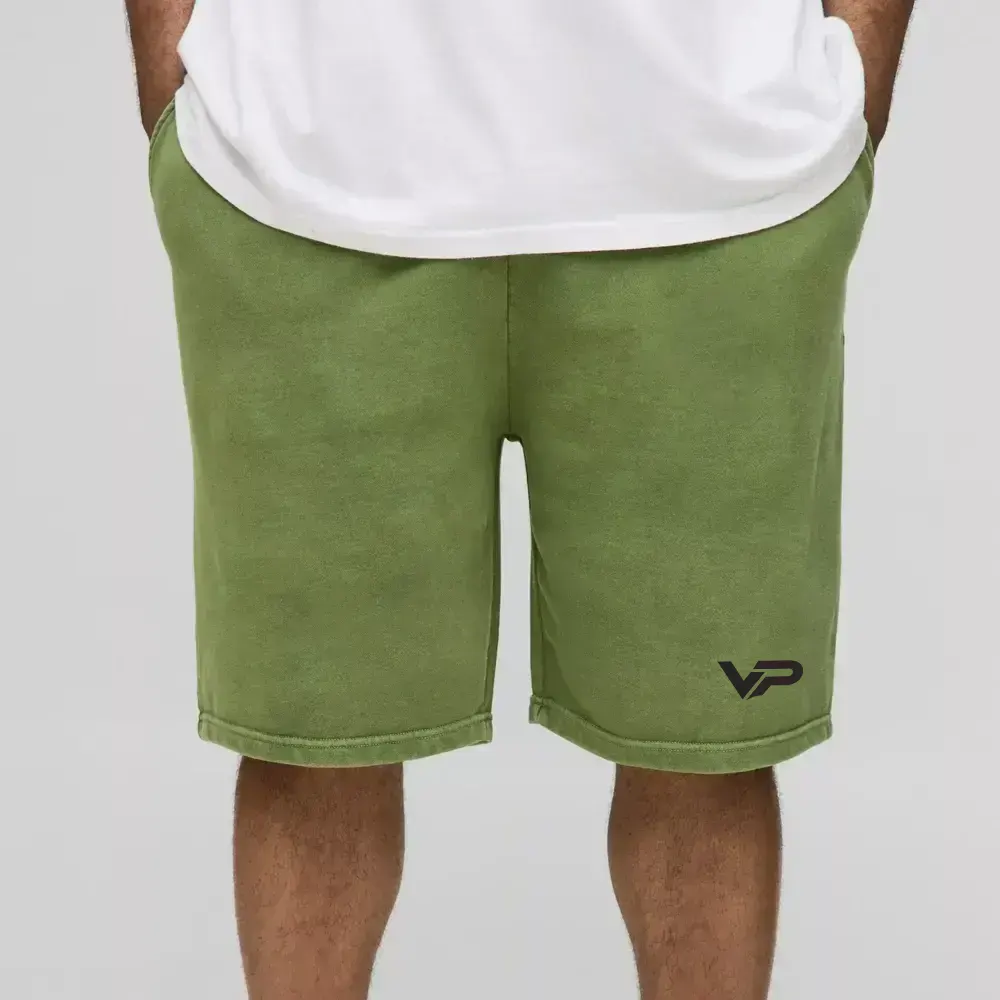Oversized Washed Rhinestone Jersey Shorts