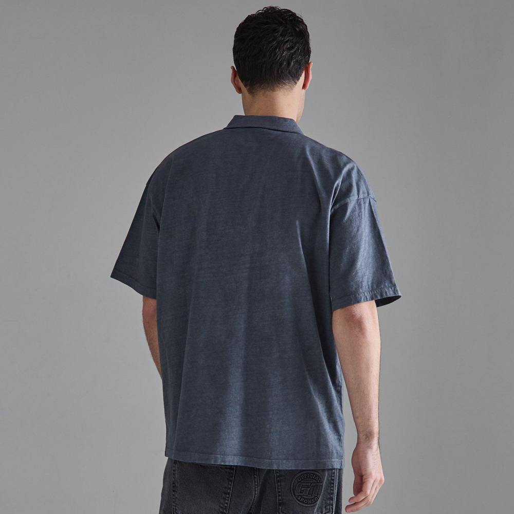Oversized Textured Revere Polo - Image 2