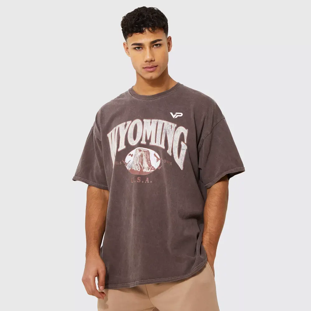 Oversized Washed Worldwide Floral Graphic T-shirt