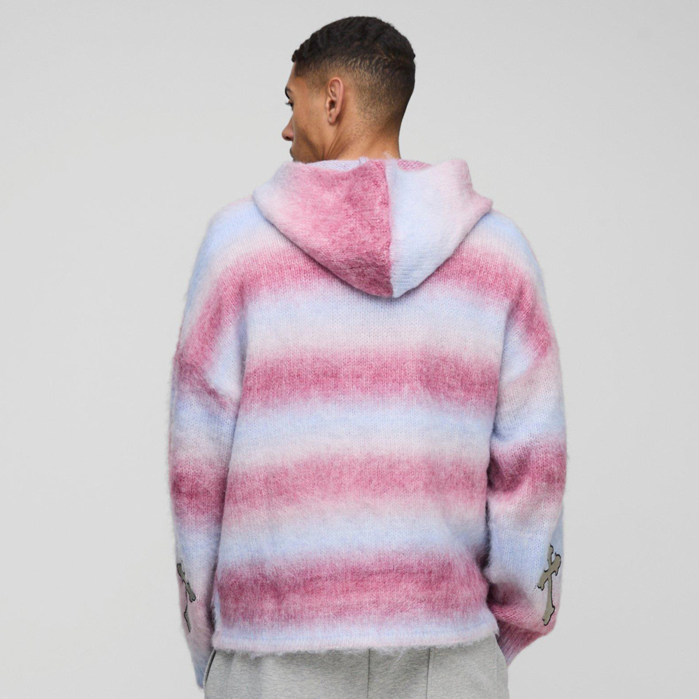 Oversized Worldwide Contrast Stitch Hoodie - Image 2