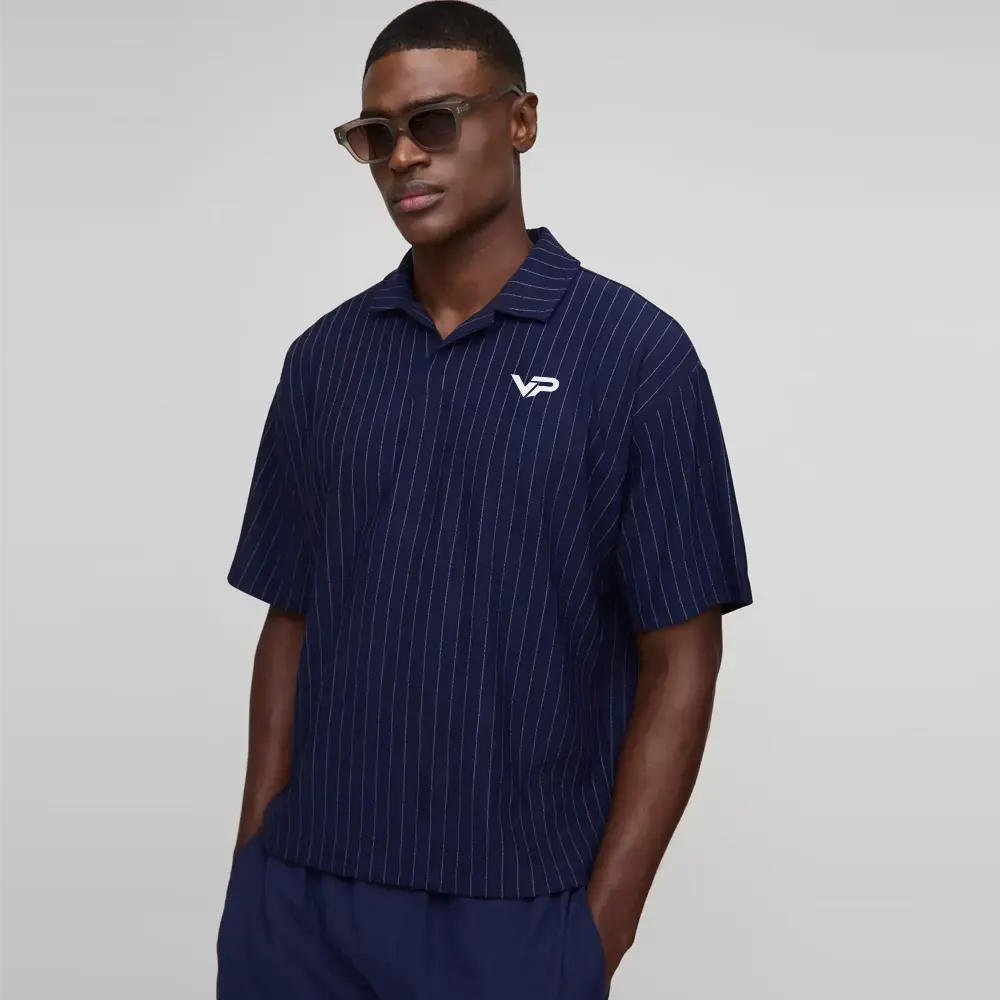 Slim Panelled Zip Neck Interlock Polo